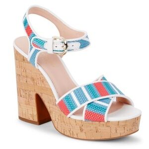 NWOB KATE SPADE NEW YORK Grace Striped Platform Sandals Size 8